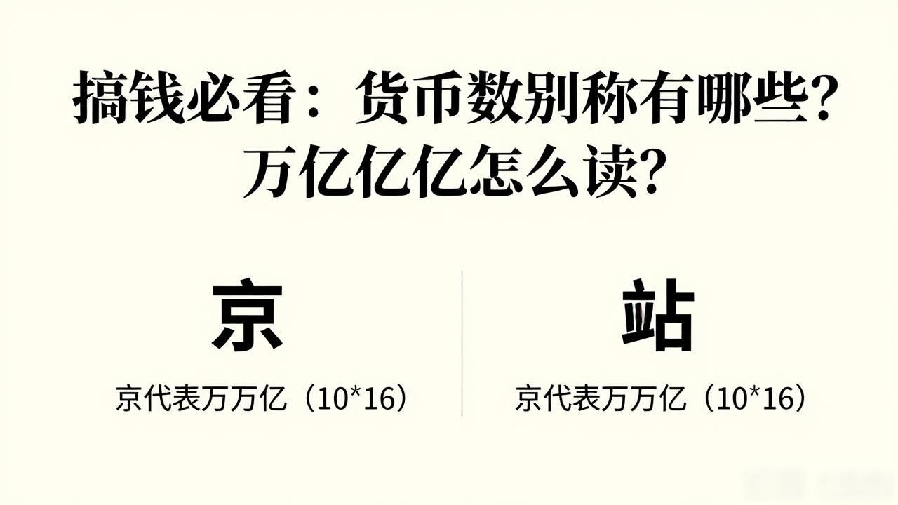 搞钱必看：货币数字别称有哪些？万亿亿亿怎么读？