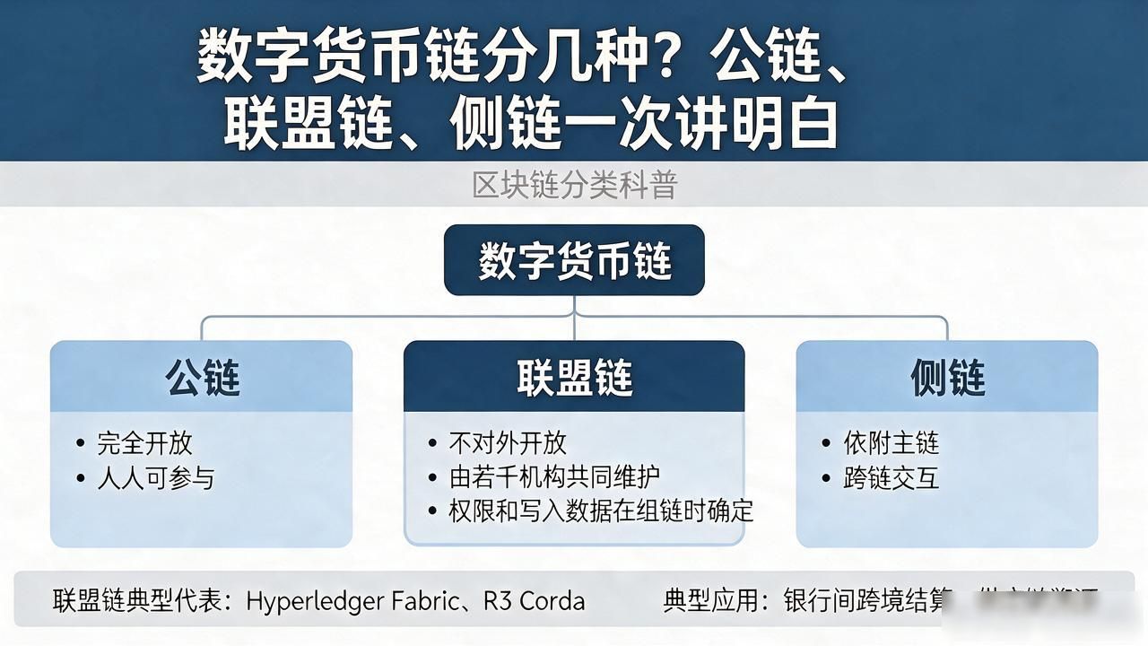 数字货币链分几种？公链、联盟链、侧链一次讲明白