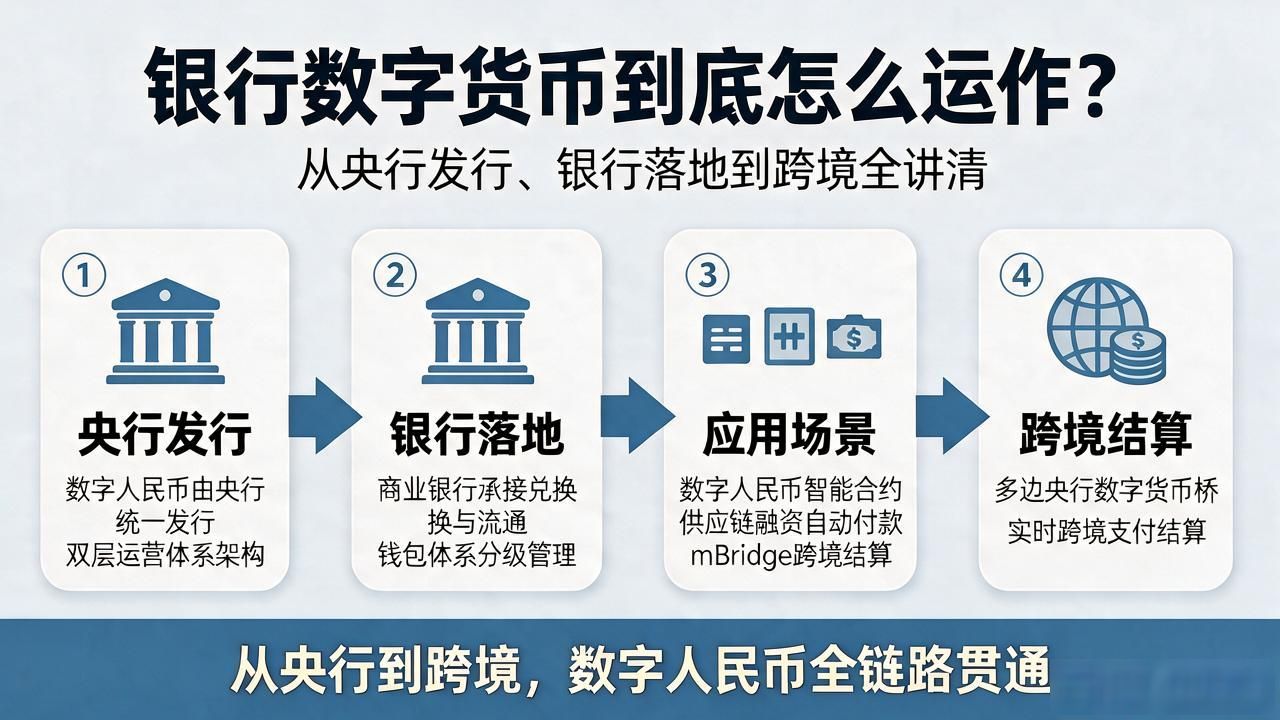 银行数字货币到底怎么运作？从央行发行、银行落地到跨境全讲清