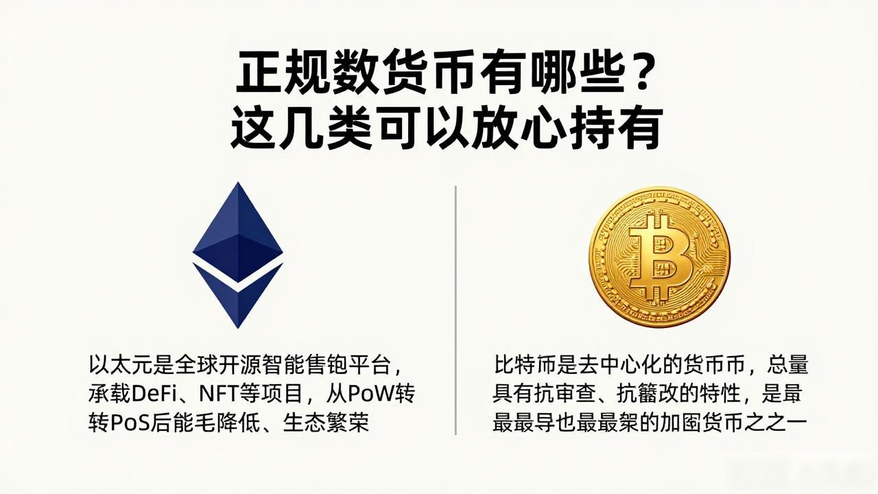 正规数字货币有哪些？这几类可以放心持有