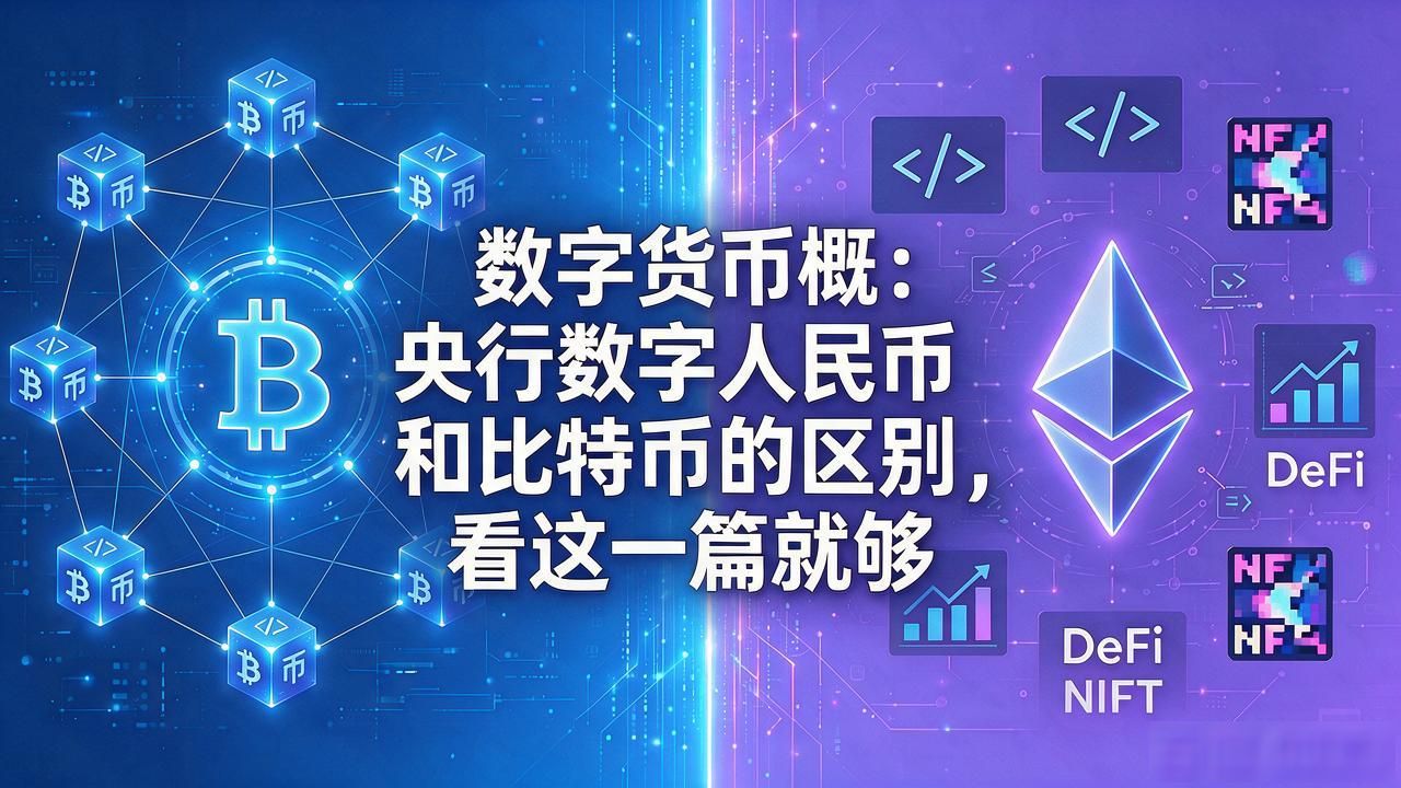 数字货币概：央行数字人民币和比特币的区别，看这一篇就够