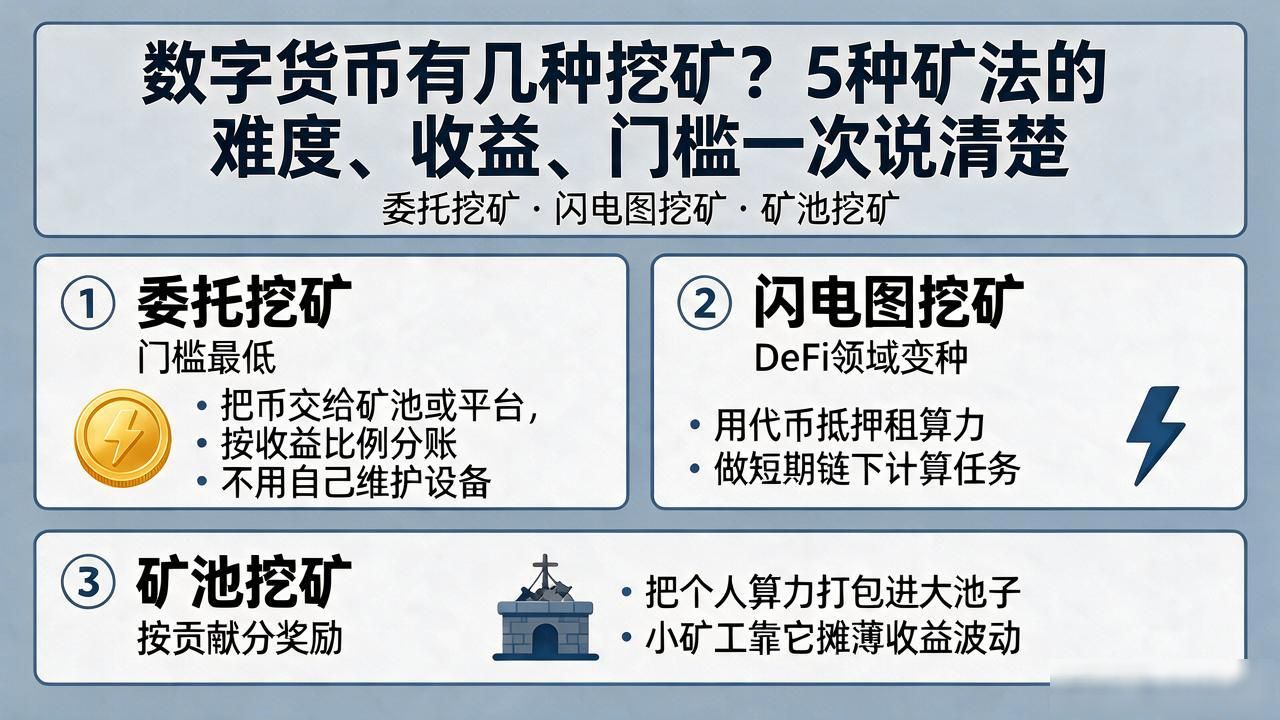 数字货币有几种挖矿？5种矿法的难度、收益、门槛一次说清楚